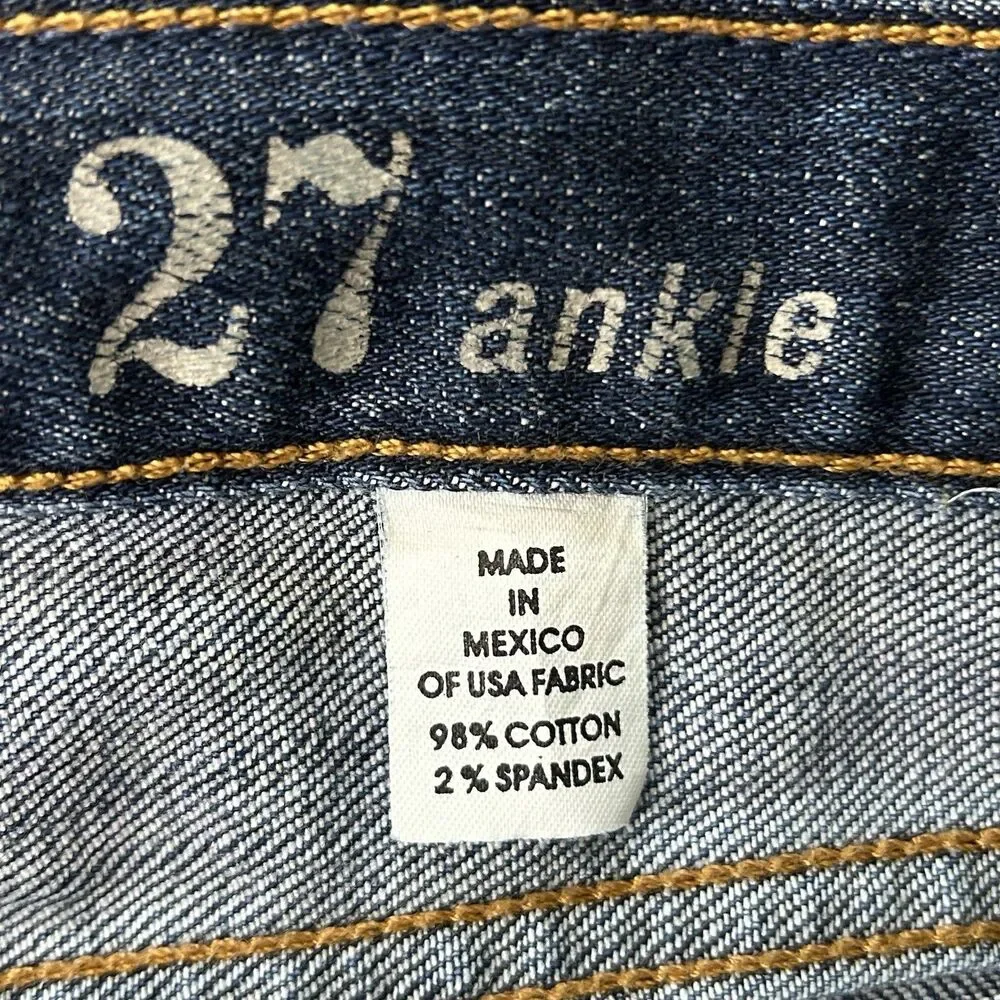 J.Crew Toothpick Ankle Jeans Size 27 Denim Dark Blue Stretch Low Rise Jeans